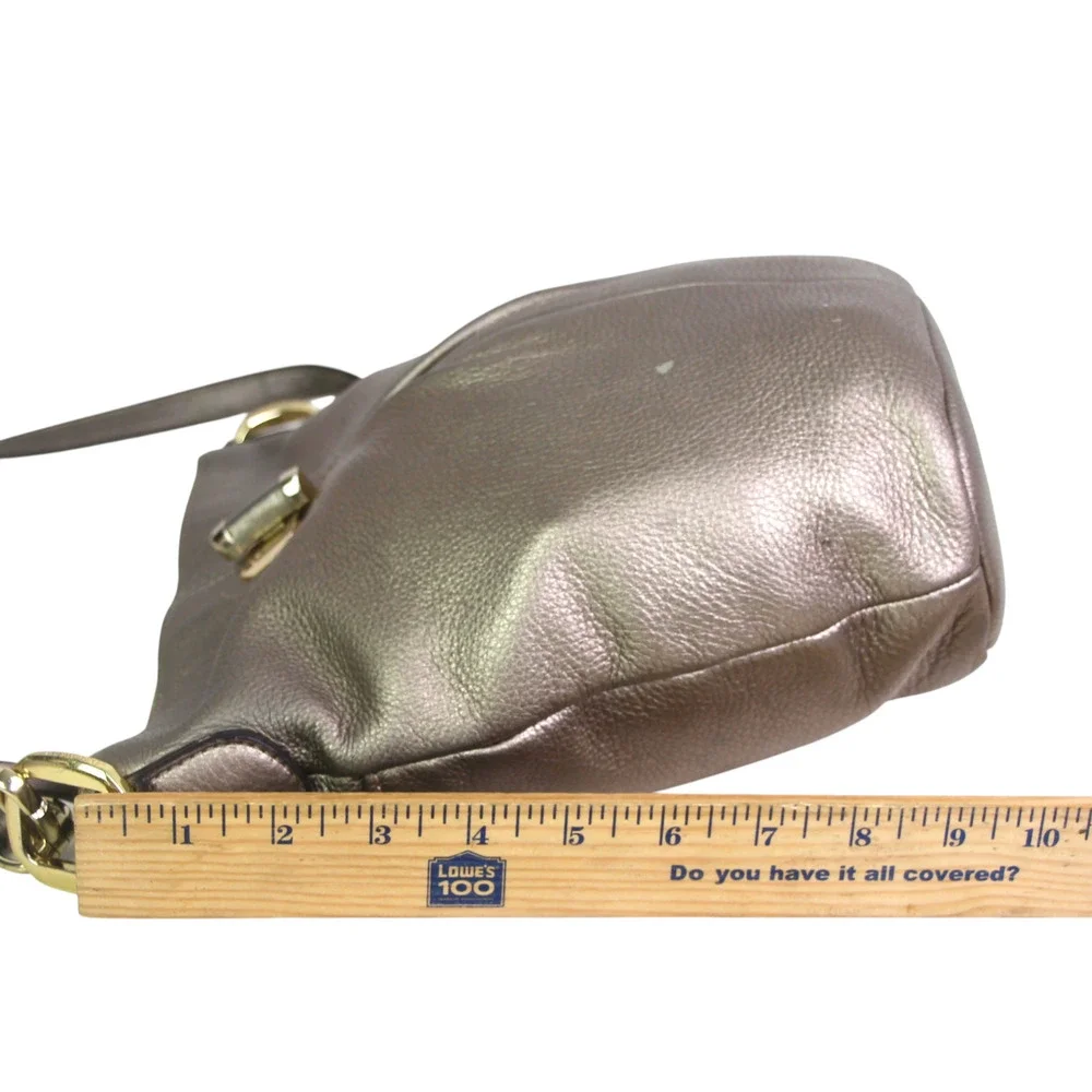 B. Makowsky GOLDEN BEIGE GENUINE LEATHER X-BODY SHOULDER BAG HANDBAG BOHO PURSE